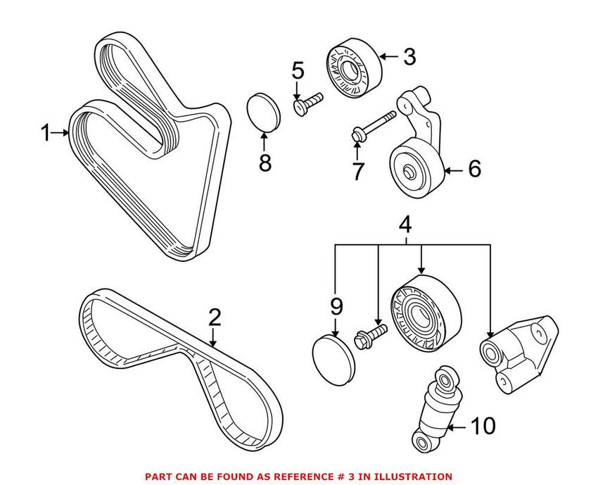 BMW Accessory Drive Belt Idler Pulley 11281710045 - Genuine BMW